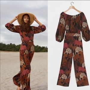 HTF Anthropologie Farm Rio Mirana Jumpsuit Leopard